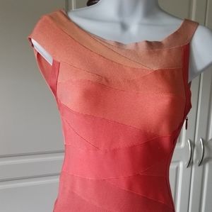 Herve Leger orange ombre bandage dress xs